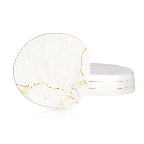Diatomaceous Earth Coasters Set of 4，Super Absorbent Quick-Dry Heat-Resistant Drink and coffee Coasters, Modern Stone Irregular Design for Kitchen Counter and Coffee Table (White Coaster) - color: White Coaster