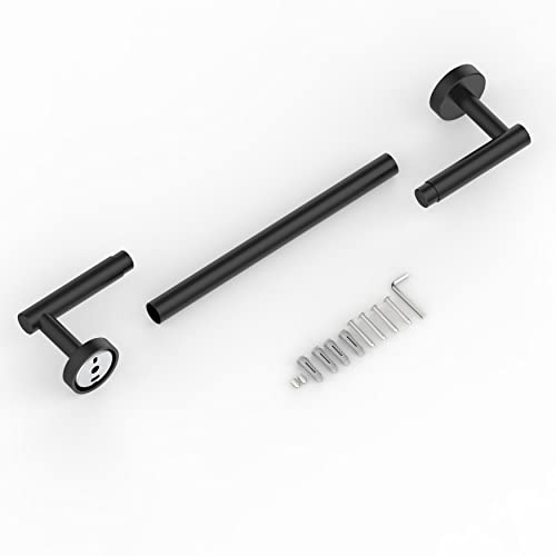 RARXTR 18 Inches Matte Black Towel Bar for Bathroom Kitchen Hand Towel Holder Dish Cloths Hanger SUS304 Stainless Steel RUSTPROOF Wall Mount (Matte Black 18-inch) - color: Matte Black, size: 16 inch(Center to Center)