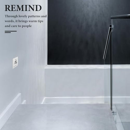Kisangel Wet Floor Warn Sign Plaque for Homes and Multiple Environments Made of Wear-resistant Aluminium-plastic Panel with Adhesive Tape, Waterproof Silver Slippery Floor Safety Sign