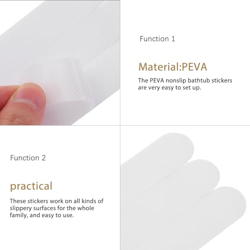 12pcs Non-Slip Bathtub Stickers Transparent Anti-Skid Decals for Bathroom Safety Easy to Install Peva Adhesive Strips for Elderly Grip