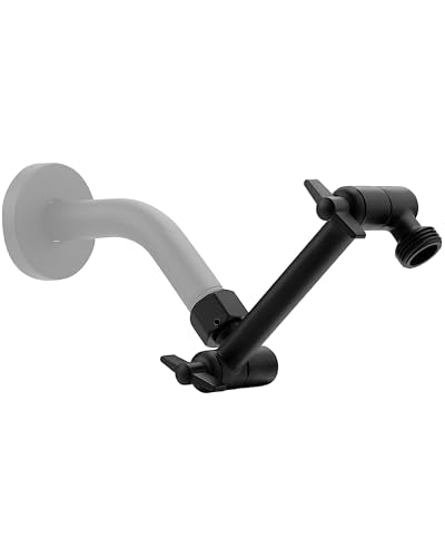 5 Inch Adjustable Shower Head Extension Arm With Locking Set Screw, Singing Rain Metal Matte Black Angle Height Adjustable, Easy To Install, G1/2 Universal Connector Compatible (Matte Black Finish) - color: 3. Matte Black, style: 5 inch