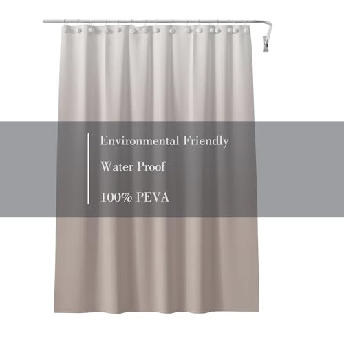Shower Curtain Liner 72 x 72, Plastic Waterproof 4G Lightweight Shower Liner for Bathroom, with Grommets Holes and 3 Heavy Duty Magnetic Weights - color: Gradient Begie