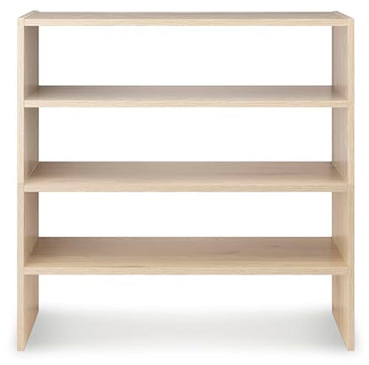 Whitmor Wood Stackable 2-Shelf Shoe Rack, White Oak, 24 inches，2 Pack - color: Light Brown, size: 24 INCH X2