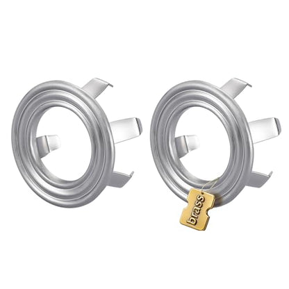 Sink Overflow Ring Brushed Nickel: 2 Pack Solid Brass Bathroom Sink Overflow Trim Cover, Hole Insert Caps Replacement for Bathroom Kitchen Vanity Basin - color: Brushed Nickel