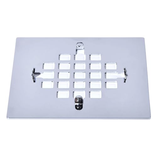 4-1/4 Inch Square Snap-in Shower Drain Cover Chrome | 304 stainless steel Shower Strainer Grid, large flow anti-clog, 4.25 inch square size fits most household shower drains - color: Chrome