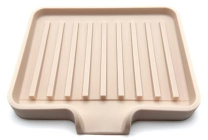Silicone Soap Dish Tray and Sponge Holder with Drain Chute, Rectangular, Kitchen and Bathroom Sink Organizer (Sand Dollar, 5.2"x4" (Set of 2), 7.2 Ounces) - color: Sand Dollar, size: (SM) 5.2"x4" (2pcs)