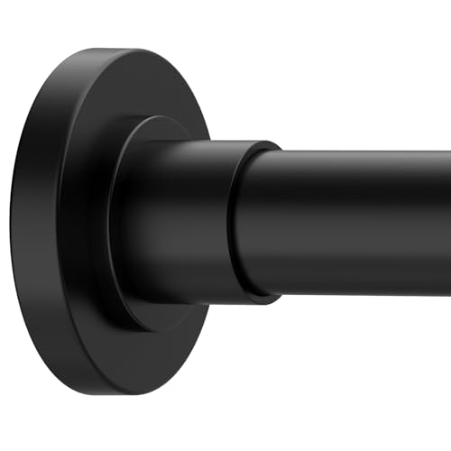 GXOACKJ Black Shower Curtain Rods - 31-80 Inch Spring Tension Shower Rods for Bathroom, Adjustable, No Drilling, No Rust, Stainless Steel - color: Black, size: 31-80