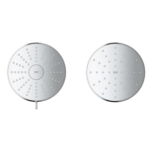 GROHE Aquabooster Tempesta 140 High Pressure Shower Head, Multi-Spray – 1.75 GPM Round Fixed Wall Mount, StarLight Chrome 1117460000 - color: StarLight Chrome