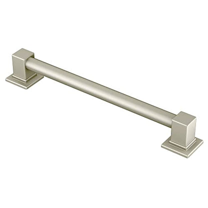 Moen YG8818BN Bathroom Safety 18-Inch Stainless Steel Modern Bathroom Grab Bar, Brushed Nickel - color: Brushed Nickel, size: 18 Inch