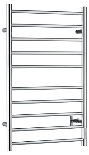 ANZZI Crete 10 Bar Stainless Steel Wall Mounted Towel Warmer Rack | Temperatue Range 104 F 122 F For Quick Warming, F 122 Made Sturdy Add Touch, Finish Polished Chrome, Rhino Alloy Certified