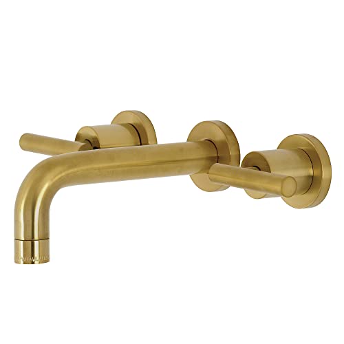 Kingston KS8127CML Wall Mount Bathroom Faucet, Brushed Brass - color: Brushed Brass