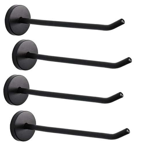 Robe Hook Coat Hook,Stainless Steel Black Matt Surface 145mm/6" Long - 4pcs | Rannb Heavy Duty Long Nose Wall Mount Hook - size: 6 inch Length - Pack of 4