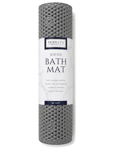 Home Expressions Deluxe Bathtub Mat Non Slip, Soft Foam Bath Mats for Bathroom Tub, Bathtub Mat with Drain Holes, Suction Cups- 36” X 17” (Dark Grey) - color: Dark Grey