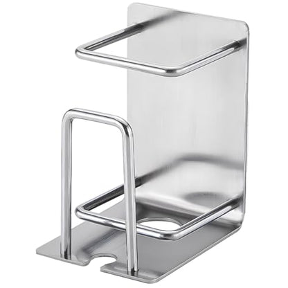 NUOBESTY 304 Stainless Steel Wall Toothbrush and Toothpaste Holder with Rinsing Cup, Adhesive Bathroom Storage Rack for Family Vanity Organization