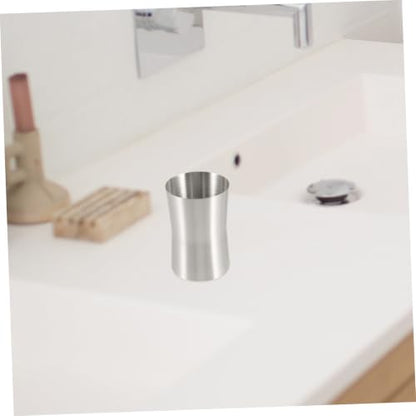 Hemobllo Travel Toothbrush Cup Modern Stainless Steel Bathroom Mug Multi Functional Design for Rinsing Compact and Lightweight for Home Travel Use