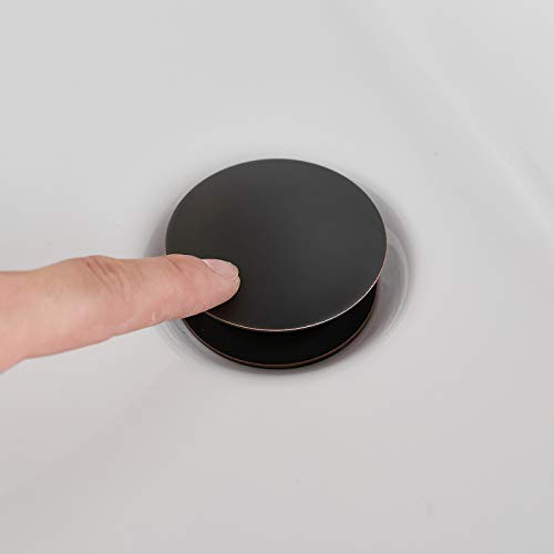Bathroom Faucet Vessel Vanity Sink Pop up Drain Stopper with Overflow Oil Rubbed Bronze Fits Bathroom Standard Sink Hole 1-1/2" to 1-3/4" - color: Bronze, size: Overflow