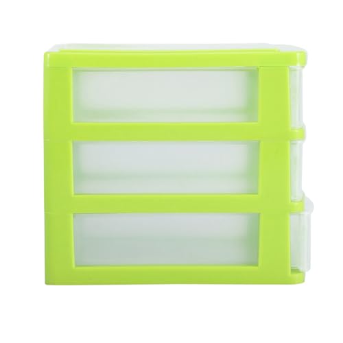 3-Layer Plastic Drawer Organizer for Jewelry, Makeup & Small Items, Space-Saving Storage Box with Dividers, Compact for Bedroom, Bathroom or Office(Green)
