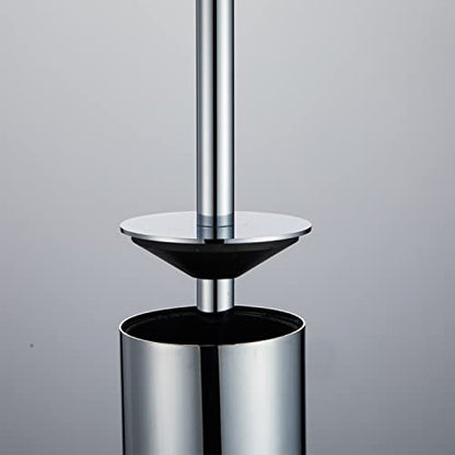 Freestanding Luxury Toilet Brush 304 Stainless Steel Toilet Brush and Holder 19-Inches Tall Round Rust Resistant Anti-Odor and Easy to Clean with Polished Chrome Finished - color: 19-inch Round High Polished Chrome