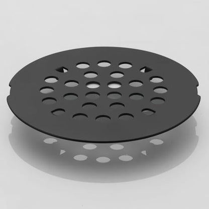 Snap-in Shower Drain Cover 4-1/4 inch Shower Strainer Grid Round (1, Black) - color: Black