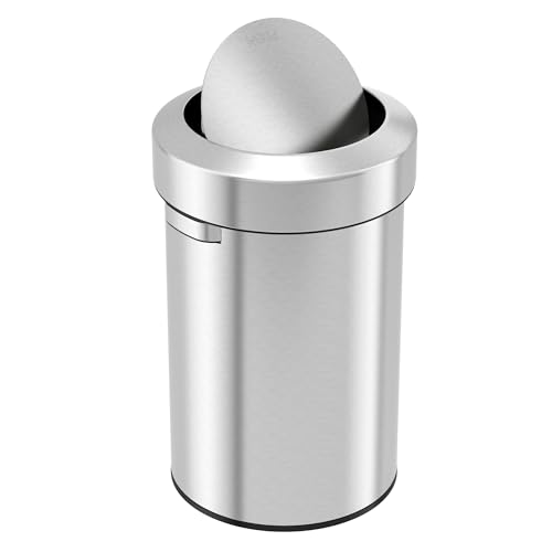 iTouchless Titan 17 Gallon Swing Open Trash Can, Stainless Steel Self-Balance Flip Top Lid Commercial Grade 64 Liter Garbage Can is Perfect for Business, Restaurant, Office and Kitchen - color: Silver, 17 Gal Swing Open