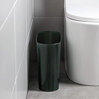Small Trash Can Slim Garbage Can 3 Gallon Waste Basket, Clear and Green | Trash Bin Container for Bathroom, Bedroom, Living Room, Kitchen, Under Desk, Office, Colleg Dorm - color: Clear and Green