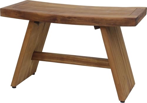 The Original 30" Asia Teak Shower Bench | Durable, Water-Resistant Teak, Shower Chair & Shaving Foot Rest, Indoor/Outdoor Use