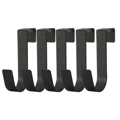 eywlwaar Over The Cabinet Door Single Hooks 5 Pack (Black) Fit for 3/4 inch Doors （Thickness Over 0.8Inch is Not Suitable - color: Black