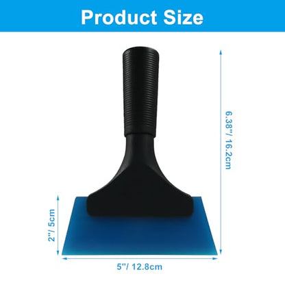 Hordion 2Pcs Small Squeegee 5" Rubber Blade Window Tint Squeegee Blue | Mini Wiper for Car Windshield Mirror Shower Auto Cleaning - color: Blue