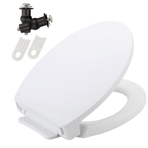 SS113/SS114 Toilet Seat Replacement Compatible with TOTO,Elongated Toilet Seat Soft Close,Traditional Toilet Seat Replacement,Toilet Lid Slow Close Quiet No Slam, Heavy Duty Elongated Toilet, White