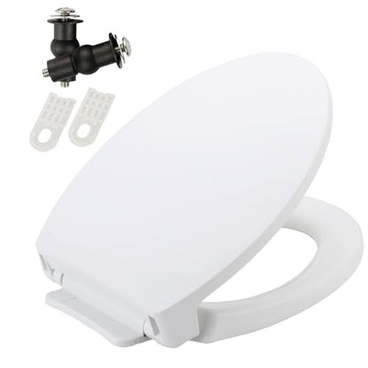 SS113/SS114 Toilet Seat Replacement Compatible with TOTO,Elongated Toilet Seat Soft Close,Traditional Toilet Seat Replacement,Toilet Lid Slow Close Quiet No Slam, Heavy Duty Elongated Toilet, White