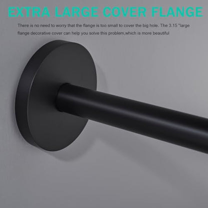 Shower Arm,16 Inch Rain Shower Head Extension Extender, With Flange and Teflon Tape, Made of Thicken Stainless Steel for Bathroom Rainfall Shower,Matte Black,SE-91088-16MB - color: Matte Black(91088)