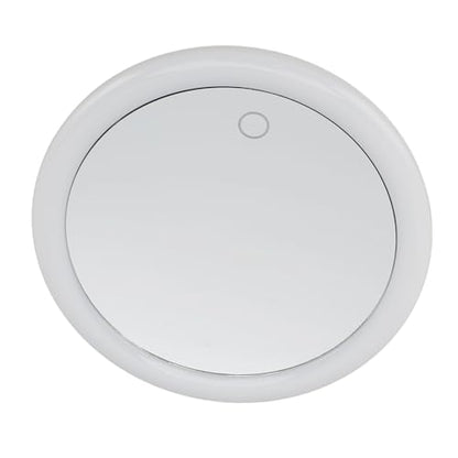 5.6inch Handheld Magnifying Makeup Mirror Triple Suction Cup 10X Magnification Brightness Adjustable LED Lighted Magnifying Mirror