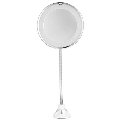 10X Magnifying LED Lighted Makeup Mirror 7-Inch Bathroom Vanity Mirror with Suction Cup for Cosmetic Application and Personal Grooming