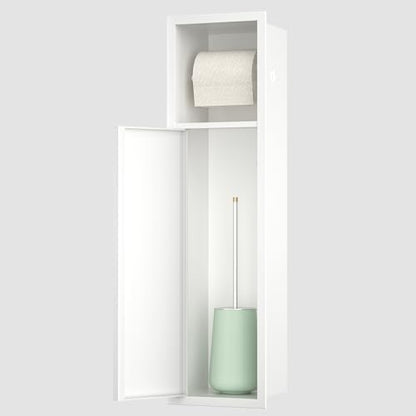in Wall Toilet Paper Holder w/Cabinet for Bathroom Remodel | Over-mounted Toilet Roll Holder, 304 Stainless Steel Tissue Paper Holder with Dispenser (Matte White) - color: Matte White