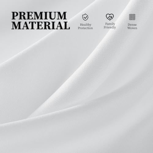 70x60 Waterproof Fabric Snap-in Shower Curtain Liner Replacement White | Machine Washable & Hotel Quality, 1 Pack Detachable Soft Durable Premium Cloth Shower Curtain Liner with 3 Weighted Magnets - size: 70"W x 60"L (Pack of 1)