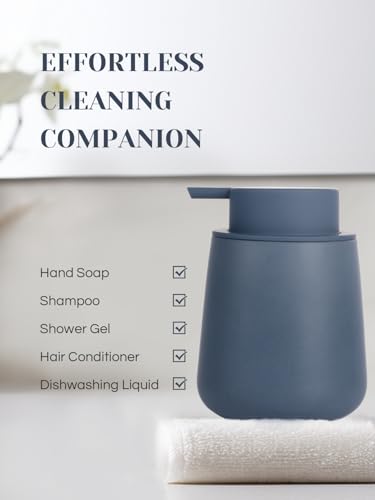 INGOFIN Ceramic Foaming Soap Dispenser - 12 oz Foam Hand Soap Dispenser Bathroom, Ceramic Dish Soap Modern Dispenser with Pump for Kitchen, Matte Blue - color: Matte Blue