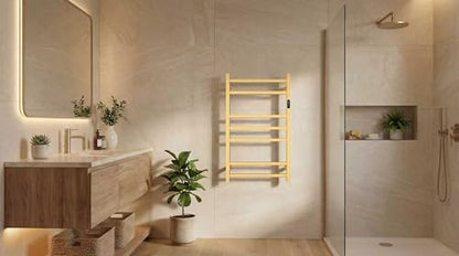 7 Bar Wall Mounted Electric Towel Warmer Racks with Timer & Temperature Multi-Level Adjustable