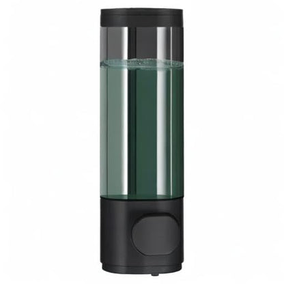 Pollock Shampoo and Conditioner Dispenser Wall Mounted | Shower Soap Dispenser 2 Chamber No Drill, Shampoo Dispenser for Shower, Body Wash Dispenser for Bathroom, Large Capacity - color: Black 1 Chamber