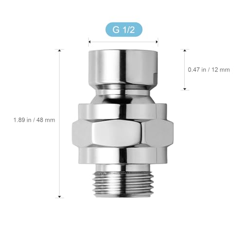 OFFO Shower Head Swivel Ball Adapter, All Metal Adjustable Shower Arm Extension Connector Universal Showering Component Solid Brass, Chrome - color: Chrome