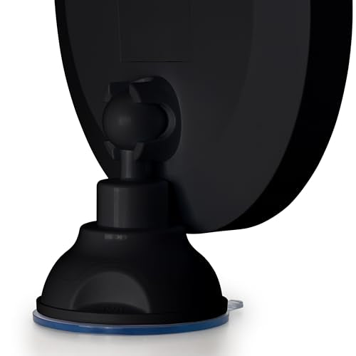 Zadro Zado 8.25-Inch x 6.9-Inch Round LED Lighted Wall Mounted Suction Cup Makeup Mirror with 10X Magnification and Touch Controls (Black) - color: Black
