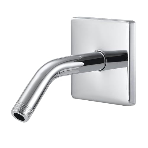Shower Arm with 3.5" Flange, 6 Inch Wall Mount Replacement Shower Head Arm For Fixed Shower Heads and Handheld Showerhead, Chrome - color: Chrome, style: 6 Inch