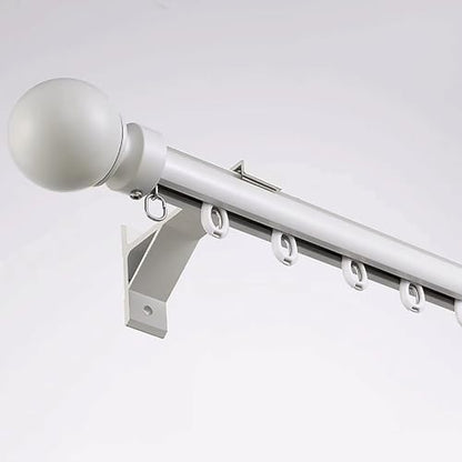 Single Roman Rail Silent wall Mounted Track Curtain Track Wall Mount Curtain Rods Room Divider Heavy-Duty Curtains Rails for Privacy in Open Rooms Easy to Install(White,1m(3.3ft)) - color: White, size: 1m(3.3ft )