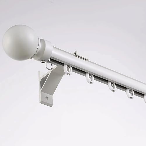 Single Roman Rail Silent wall Mounted Track Curtain Track Wall Mount Curtain Rods Room Divider Heavy-Duty Curtains Rails for Privacy in Open Rooms Easy to Install(White,1.2m(3.9ft)) - color: White, size: 1.2m(3.9ft)