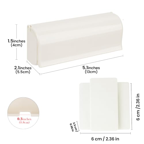 Linkidea 6 Slots Toothbrush Holder with Dustproof Cover & Toothpaste Clip, Plastic Self-Adhesive Brush Hanger for Shower, Compatible with Oral-B/Colgate Manual Toothbrush