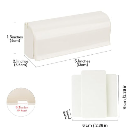 Linkidea 6 Slots Toothbrush Holder with Dustproof Cover & Toothpaste Clip, Plastic Self-Adhesive Brush Hanger for Shower, Compatible with Oral-B/Colgate Manual Toothbrush