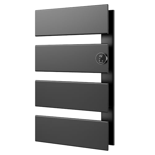 K&KALONZO Electric Towel Warmer Wall Mounted, Fast Heat in 2 Min, NTC Safety - color: Black, size: 4-Bar