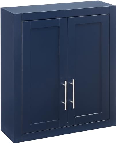 Crosley Furniture Savannah Wall Mounted Bathroom Storage Medicine Cabinet with Shelves, Navy - color: Navy, style: Wall Cabinet