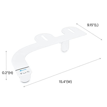 Brondell SS-150W SimpleSpa Thinline Essential Bidet Attachment for Toilet Seats with Adjustable Water Pressure, Side Arm Control, Thin Profile, White (Single Nozzle) - color: White Controls