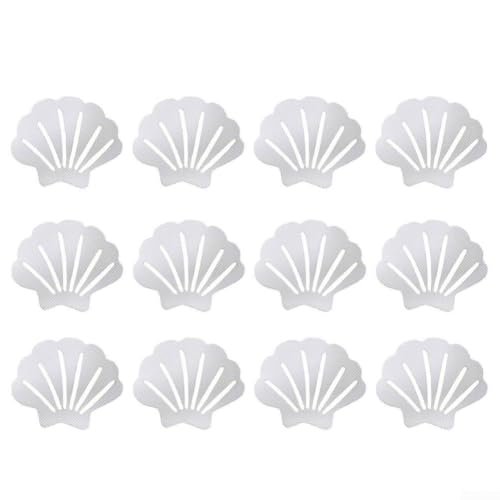 Anti Slip Bath Stickers For Shower Floor Safety, Non Slip Grip Tape Strips, Clear Textured Decals For Bathtub, 12 Pieces Shell Shape(Clear) - color: Clear