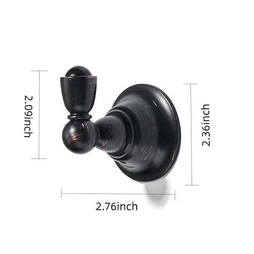 4 Pack 2-3/4inch Oil Rubbed Bronze Robe Hooks | Solid Zinc Alloy | Wall Mounted | Coat Hooks | Hooks Wall Mounted Robe Hooks | For organization in bathrooms entrances. - color: Oil Rubbed Bronze